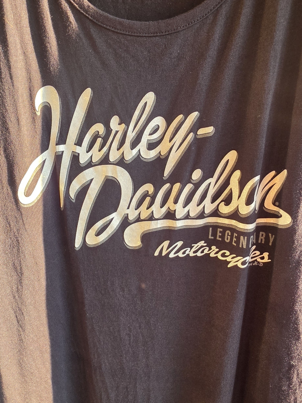 Harley-Davidson Black and Gold Script Short Sleeve Tee